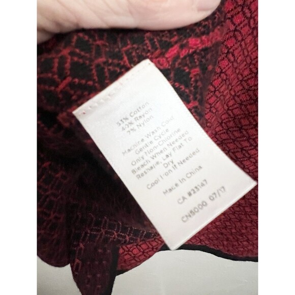 Talbots Size XP XLP Top Knit sweater Shirt 3/4 Sleeve Loose Turtleneck Red Black - Picture 8 of 8